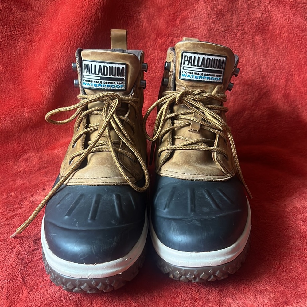 PALLADIUM Men’s Duck Boot Tan/Black, 11, Durable Waterproof Outdoor Hiking - Picture 3 of 10